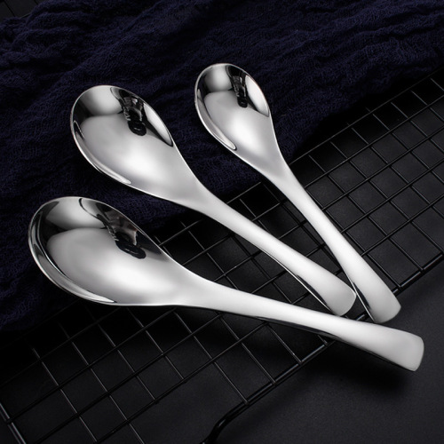 High-Grade 304 Stainless Steel Spoon Earl Spoon Court Spoon Thickened Deep Bowl Non-Magnetic Spoon Spoon Spoon Hotel 