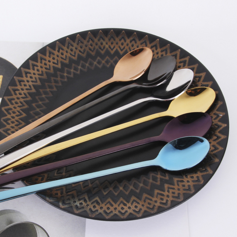 304 stainless steel ice run Korean style can be plated with a variety of color coffee stir run adver