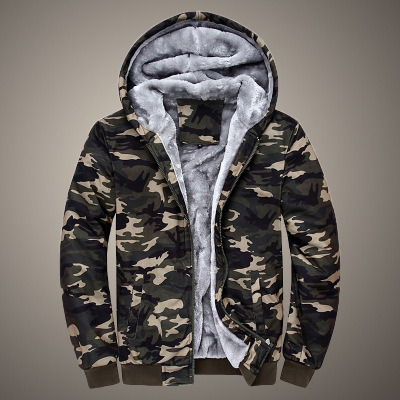 Hoodie men New wholesale young men plus velvet and Thick Hoodie Camouflage casual Coat large size Camouflage clothing