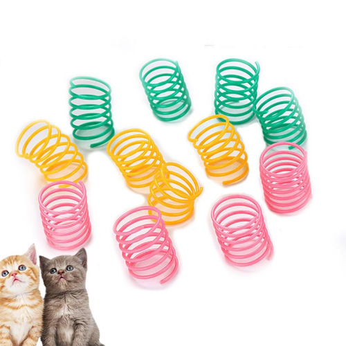 Cat Toy Colorful Plastic Spring Beating Cat Toy Toy Ball Pet Products Factory in Stock Wholesale Cross-Border Supply