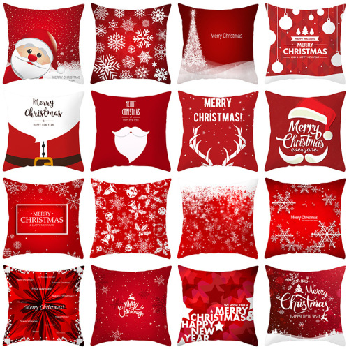 new santa elk snowflake series pillowcase festival home decoration sofa cushion cover wholesale