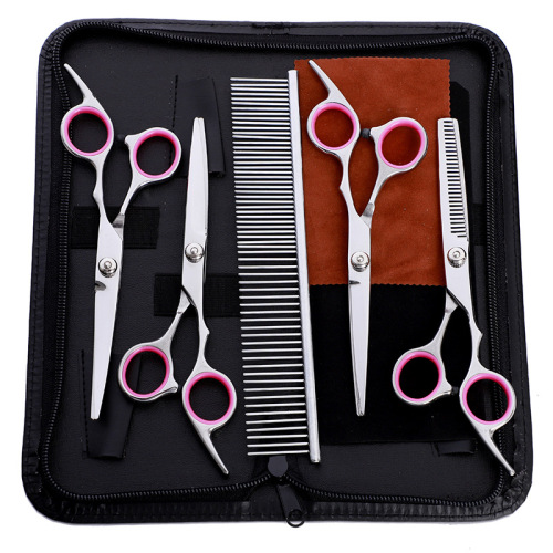6.0-inch pet beauty scissors 4-piece set straight hair trimming scissors pet supplies wholesale