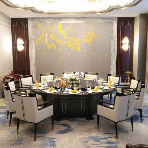Shanghai High-End Club New Chinese Solid Wood Dining Chair Customized Restaurant Hotel Restaurant Balcony Ash Dining Chair 