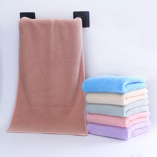 35*75 Towel Warp Knitted Polyester Brocade Coral Velvet Thickened Absorbent Soft Quick-Drying Gift Customized Hotel Beauty towel
