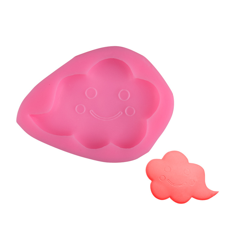 Express smiley face cloud modeling turning sugar silicone mo...