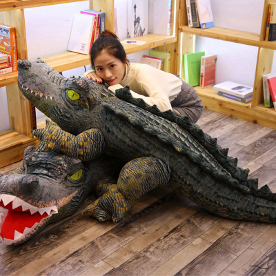 Simulated Crocodile Doll 3D Plush Toy Cute and Lazy Crocodile Pillow Large Size Sleeping Ragdoll Doll Puppet