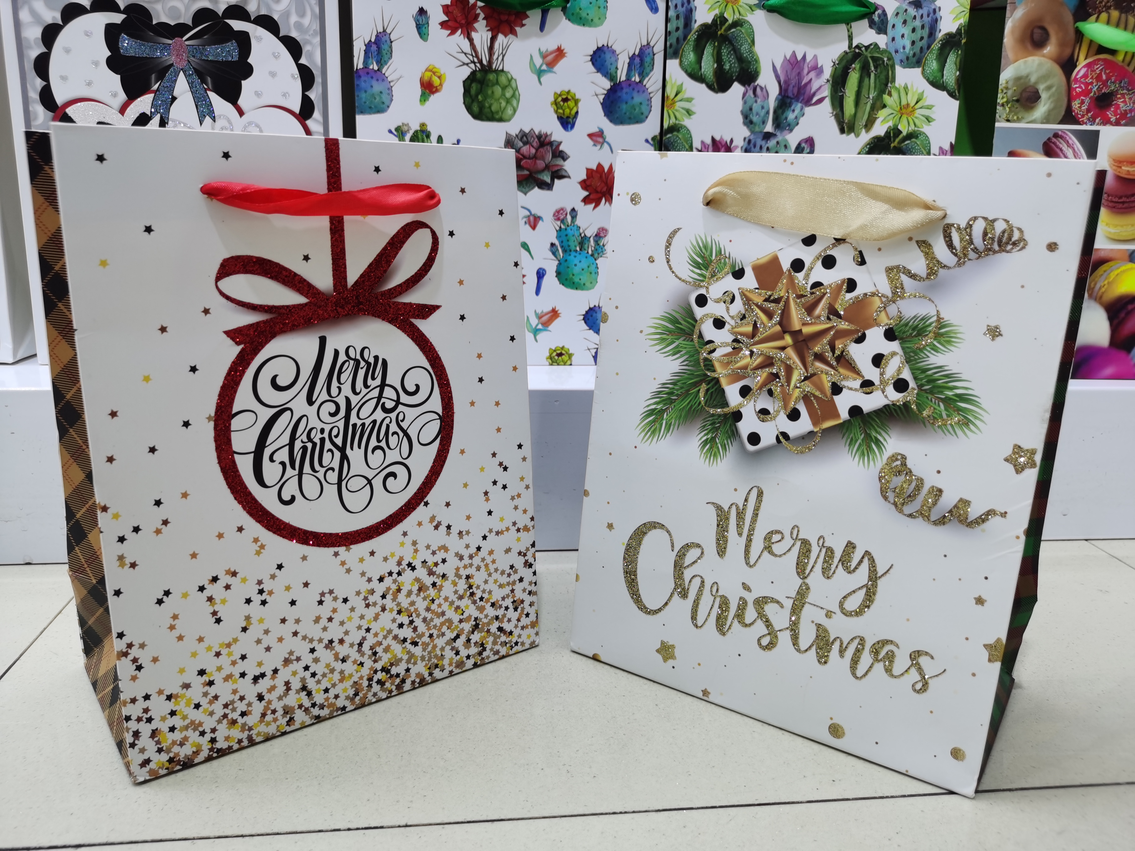 圣诞礼品袋 定制圣诞糖果点心纸袋包装袋 外贸现货精美礼品袋子_义乌