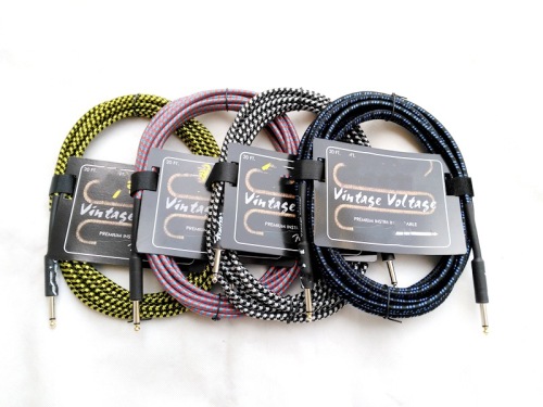 guitar cable braided bass speaker 3 m effect cable musical instrument audio cable 6.35