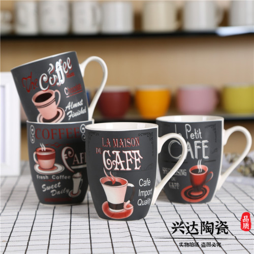 ceramic coffee cup creative mug couple set cup water cup milk cup tea cup handle cup series large capacity 6814
