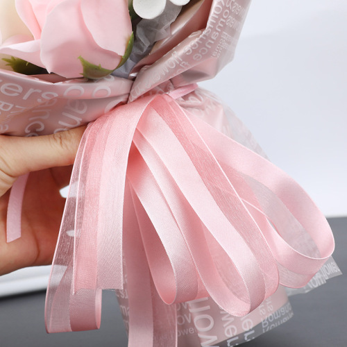 2.5cm wide half satin half mesh ribbon hair accessories handmade diy ribbon floral gift box strap holiday gift ribbon