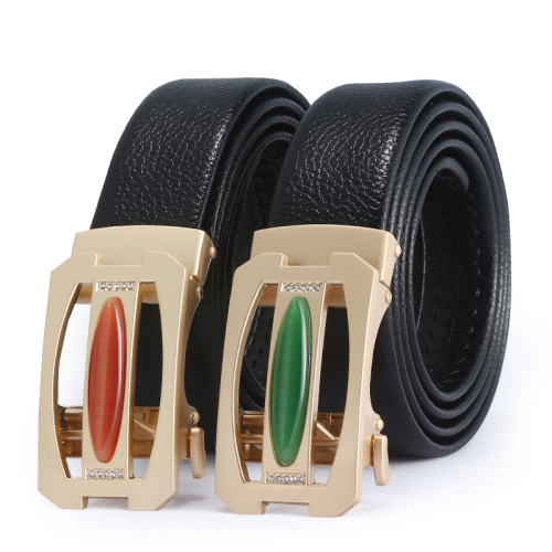 hot selling classic leather alloy automatic buckle belt gift for friends men‘s business pants belt factory direct sales