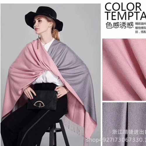 2019 Winter Thick Men‘s and Women‘s Same Popular Double-Sided Scarf Cold-Resistant Warm Scarf Shawl Dual-Use Cashmere Scarf