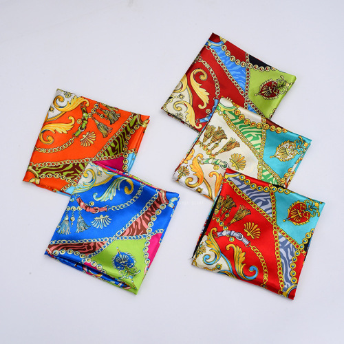 Cross-Border Supply Amazon Hot Sale Printing Silk-like Satin Silk Scarf Large Kerchief Beach Shawl Multicolor Wholesale