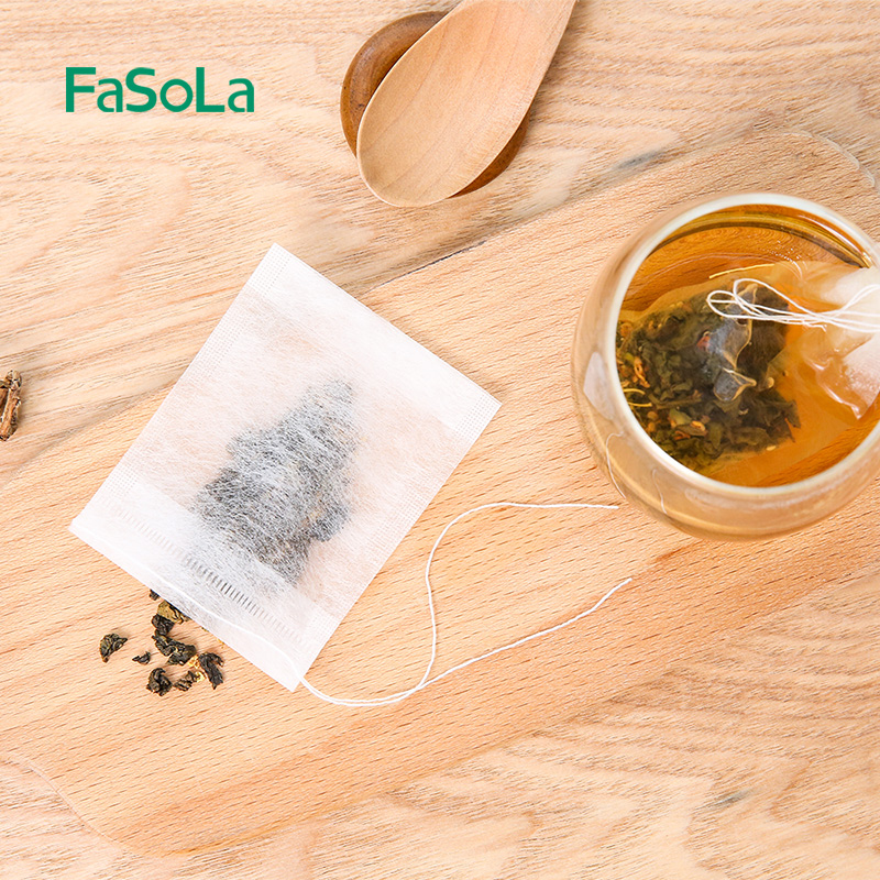 茶包袋100枚抽线款Fasola茶包茶袋咖啡过滤袋中药纱布袋茶叶包袋