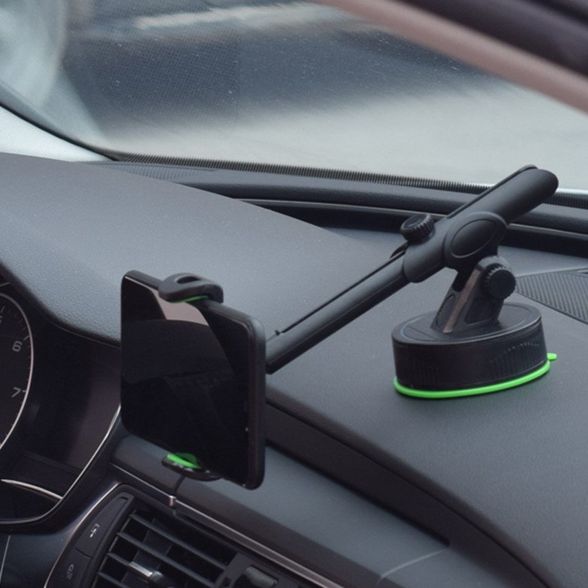 车载伸缩手机支架单拉杆汽车手机导航架多功能通用型汽车用品跨境