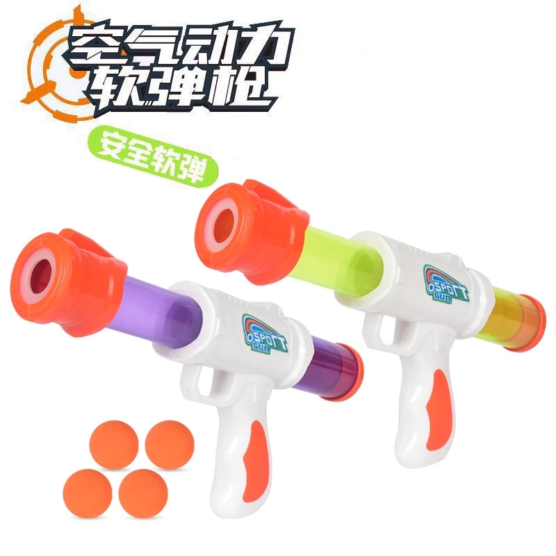 Children's Manual Loading Pneumatic Soft Bullet Gun Toy Safety Interactive Shooting Game Play M