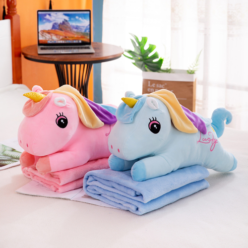 air conditioning blanket unicorn plush toy children baby nap cartoon summer blanket wholesale retail direct sales pillow