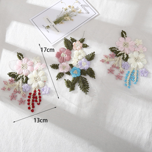 Factory Direct Sales Embroidery Woven Flower DIY Imitation Hand Embroidery Woven Flower Home Textile Clothing Coat Accessories Ornaments