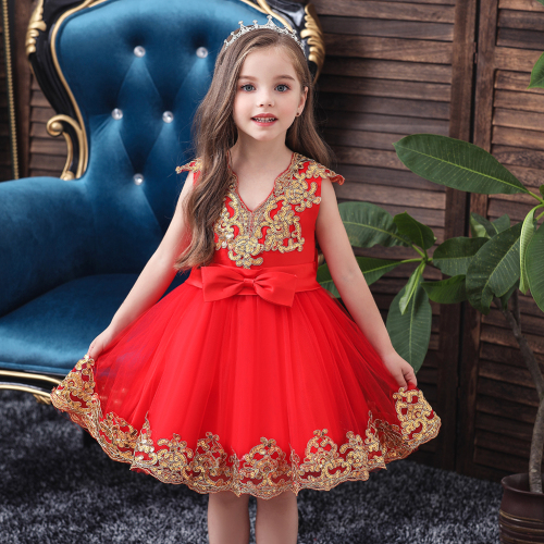 Children‘s Clothing Wholesale Children‘s Dress princess Dress Halloween Party Red Sequined Dress Girls‘ Mesh Tutu Dress 