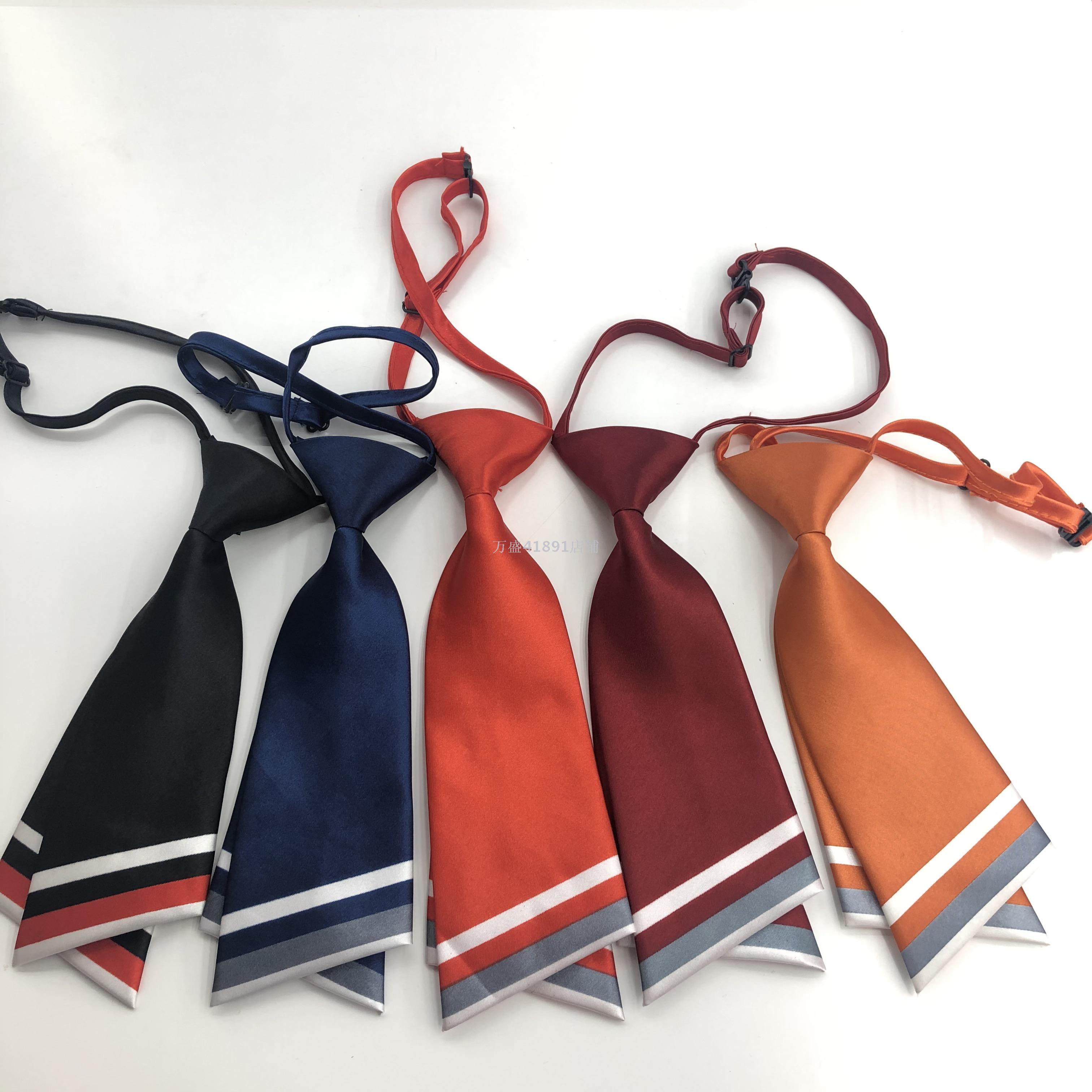 纯色女士刀型领带女生双层小领带银行水兵舞jk制服职业装领带领花