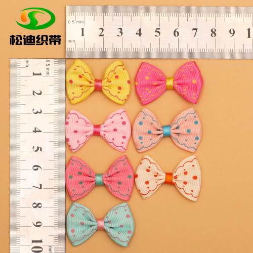 Wholesale Printing Printing Dot Ribbed Band Handmade Bow Girl‘s Clothing Crawler Socks Hat Barrettes Accessories