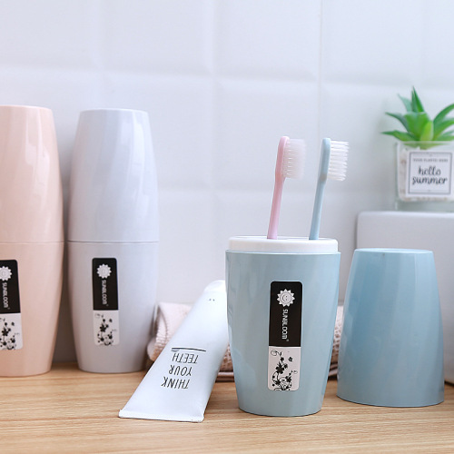 travel mouthwash cup toothpaste toothbrush storage box brushing cup set portable compartment toothbrush box wash cup