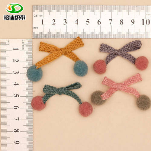 Wholesale Fashion Personalized Cotton Woven with Fur Ball Children‘s Pants Accessories Bow