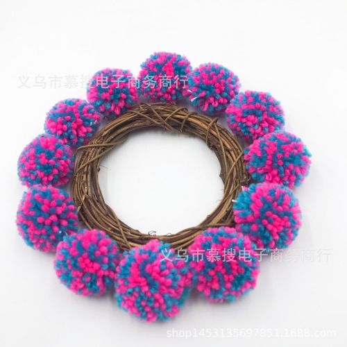 Factory Direct Sales 5cm Mixed Color Woolen Yarn Ball round Ball Color Pompom DIY Handmade Ornament with Wholesale