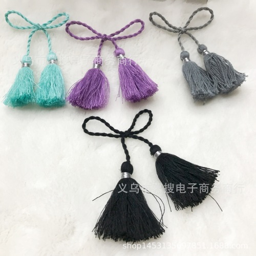 processing customized bow tassel new double-headed tassel cotton thread tassel pp thread tassel handmade hanging spike