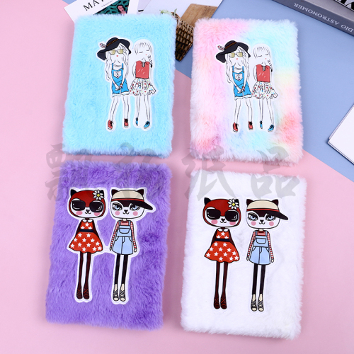 Original Plush Embroidery Journal Book Ins Girl‘s Heart Net Red Cute Notebook Notepad Diary