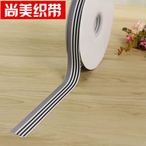 Production and Supply Stripes Ribbed Band Ribbed Band Ribbon DIY Black and White Ribbed Band Customized