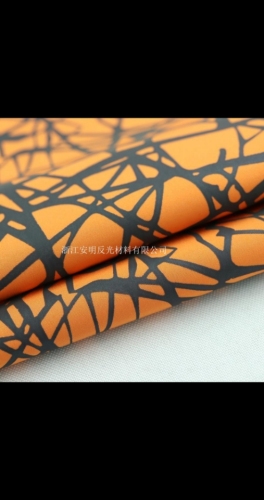 Orange Colorful Marbling Composite Fabric
