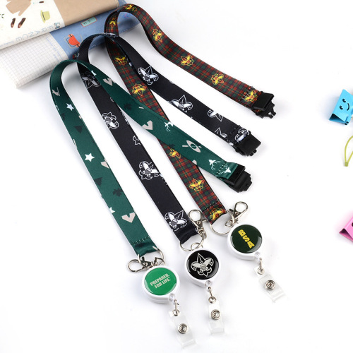 mobile phone lanyard sling of hangtag widened version avoid cutting into the neck long lanyard printing two-in-one card sling wholesale