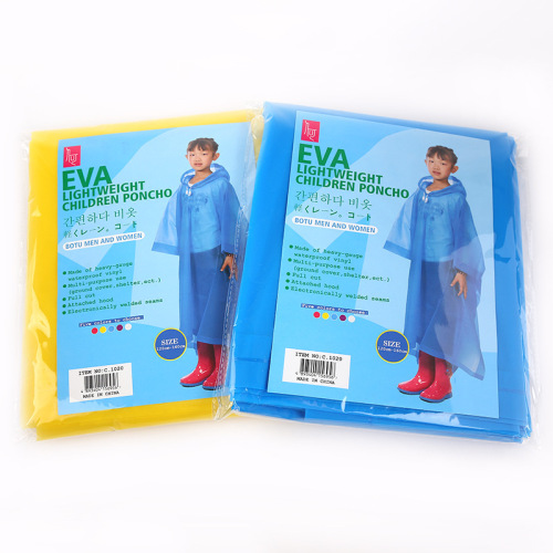 High Quality New Material Eva Thickened Children‘s Boutique Poncho Fashion Candy Color Rainproof Waterproof