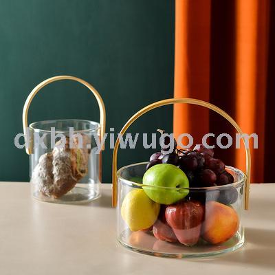 Large Glass Fruit Bowl - Clear Borosilicate Glass Fruit Bowl with