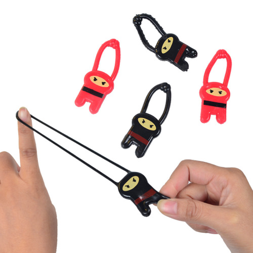 Supply New Exotic TPR Soft Rubber Ninja Launcher Elastic Little Figure Vent Toy Finger Catapult Animal