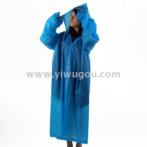 Thick Eva Raincoat； Buttons， Hooded Rope， Suitable for Traveling， a Good Helper for Going out