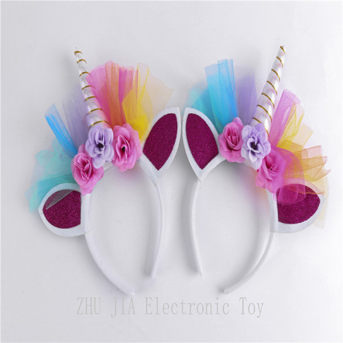 flash unicorn headband led luminous hairpin toy cartoon pony baoli 2020 stall hot sale hot sale