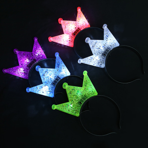Flash Hollow Crown Headband Led Light-Emitting Head Buckle Hairpin Bar Party 2020 Stall Hot Sale Hot Sale 