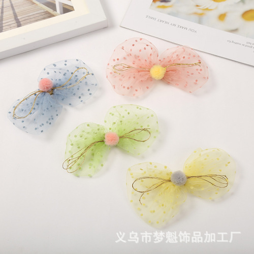internet celebrity style mesh small fresh bow decorative hat flower handmade diy jewelry accessories flower accessories wholesale