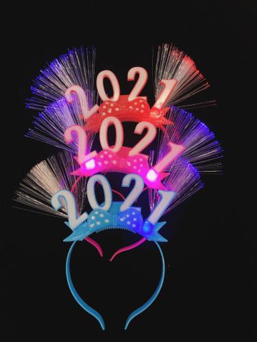 Wholesale 2021 Optical Fiber Flash Headband Children‘s Toys Luminous Colorful Dance Party New Year Series Factory Wholesale 