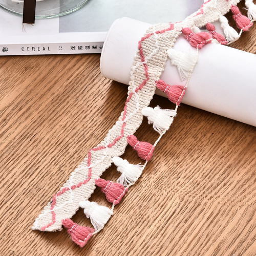 clothing accessories color lace ribbon in stock wholesale factory direct sales environmental protection two-color broom tassel lace