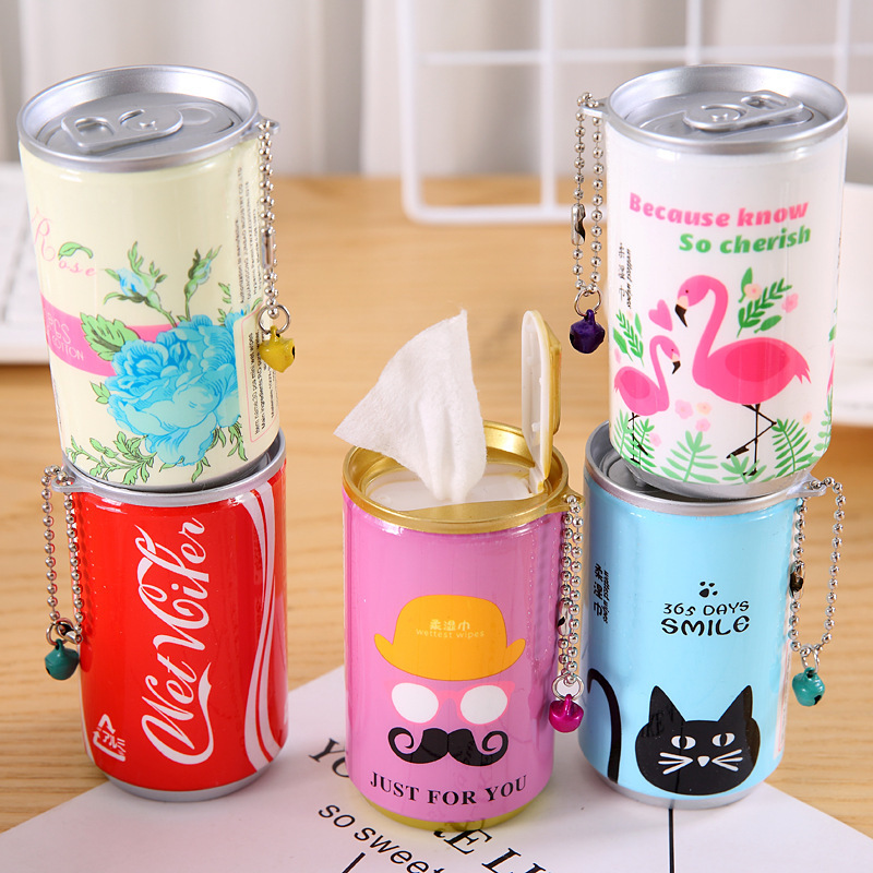 Chesapeake idea Take out 30 canned portable wipes cartoon express pop can cleaning moist skin wipes