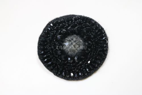 Yiwu Purchase round Handmade Beaded Shoe Flower Crystal Pearl Hair Accessory + Shoe Flower Sample Customization