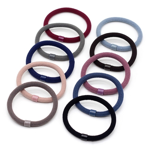 korean flocking high elastic hair band does not hurt hair leather cover headband bold seamless rubber band wholesale