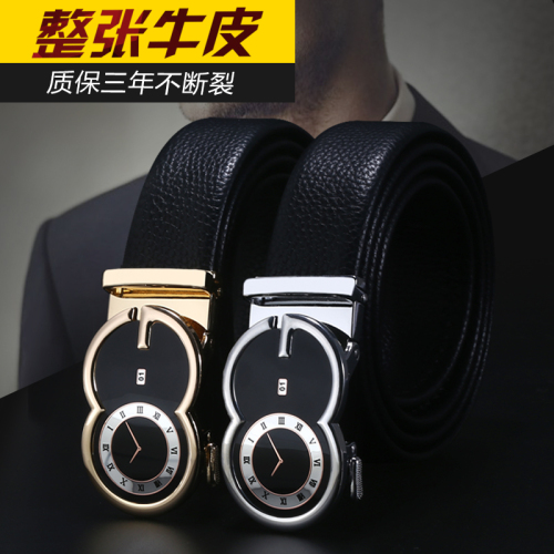 belt men‘s casual fashion leather alloy automatic buckle business all-match young people belt stall hot wholesale