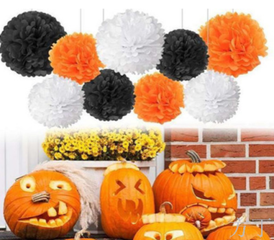Halloween party Background Halloween Halloween to have a paper ball 9 piece combo set wholesale