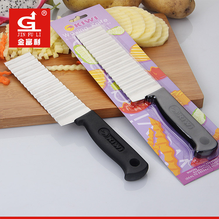 Direct shot French stainless steel wavy knife professional p...