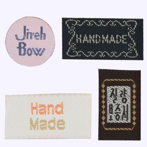 In Stock Handmade Labeling Head Buckle Hair Band Dedicated Handmade Cloth Label Custom Embroidery Trademark
