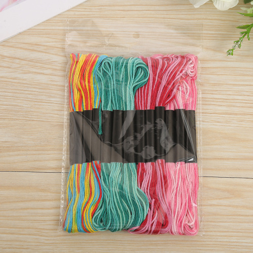 Wholesale 8 M Single Black Label Cross Stitch Thread Multi-Specification Section-Dye String Rainbow Thread DIY Handmade Embroidery Thread Can Be Customized
